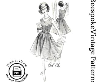 1960s Ladies Ceil Chapman Cocktail Dress - PDF - INSTANT DOWNLOAD - Reproduction 1962 Sewing Pattern #S1184 - 38 Inch Bust