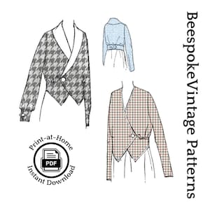 1910s Ladies Vest Waist With Belt in One - Instant Download - Reproduction 1914-17 Sewing Pattern #E8191 - 40 Inch Bust- PDF - Print At Home