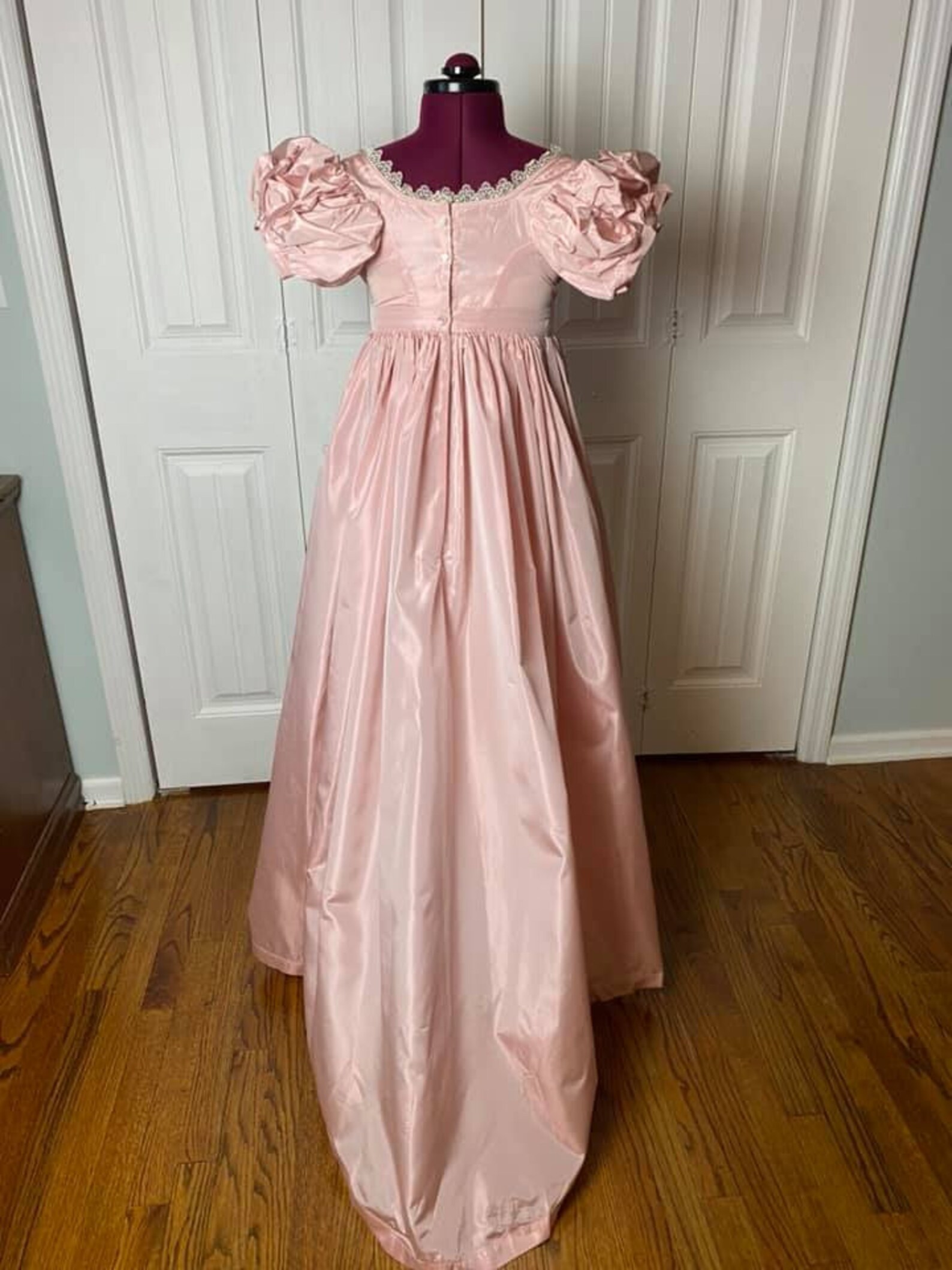 CUSTOM MAKE Regency Kleid in erröten rosa Taft. 1800er | Etsy