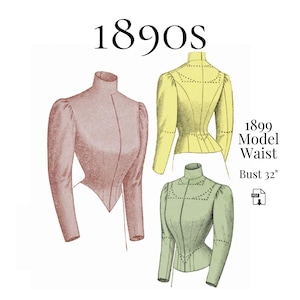 Modelo vasco o forro de cintura para dama, 1899 – Reproducción del patrón PDF n.° 9138 (busto de 81 cm)
