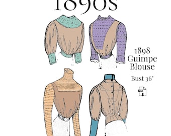 1898 Ladies Guimpe Blouse – Reproduction PDF Pattern #2688 (36 inch bust)