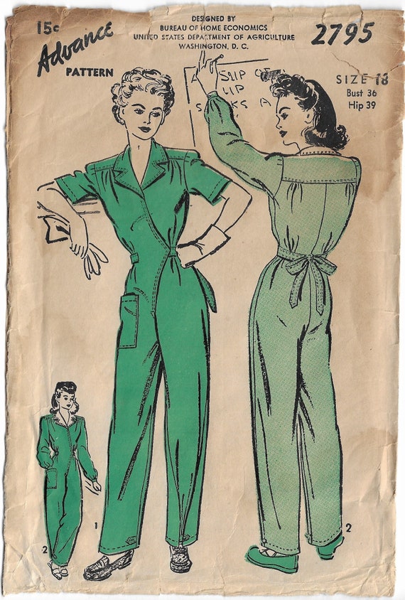 CUSTOM MAKE - 1940s Coverette, Coveralls, Rosie t… - image 7