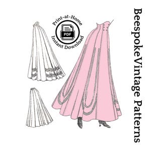 1910 Ladies Eleven-Gored Skirt - Edwardian Skirt - INSTANT DOWNLOAD PDF - Reproduction Sewing Pattern #E1845 - 26 Inch Waist - Print At Home