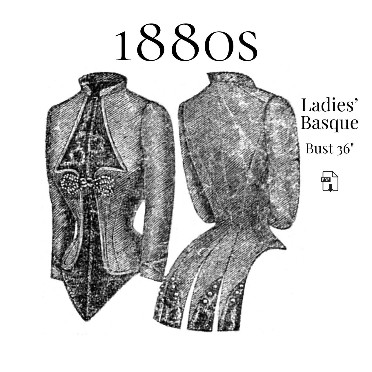 1880s Ladies Basque Jacket – PDF Pattern #2055 (36