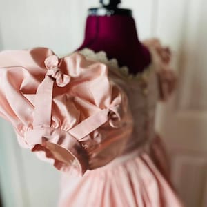 CUSTOM MAKE - Regency Gown in blush pink taffeta.  1800s Jane Austen Napoleonic Ballgown - BRIDGERTON!