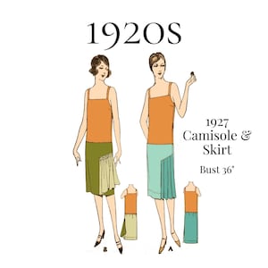1920s Ladies’ Camisole with Attached Skirt – 1927 Reproduction, PDF Sewing Pattern #4808 (36" Bust)