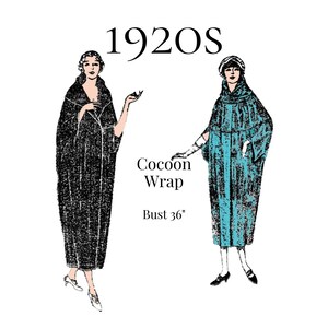 1923 Ladies Cocoon Wrap with Convertible Collar – Reproduction PDF Pattern #Z4265 (36" bust)