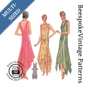1920s Slip Dress Drop Waist Dress Pattern 1920s Ravishing 1920's