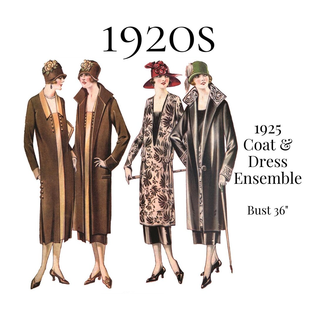 1925 Ladies Coat and Dress Ensemble – Reproduction PDF Pattern #0551 ...