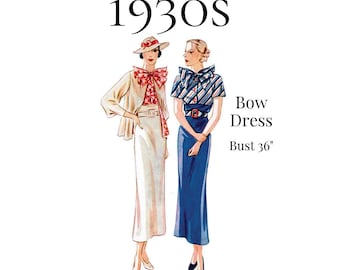 1930s Ladies Day Suit Sewing Pattern – Dress & Jacket, 36" Bust (PDF Print at Home) #1687