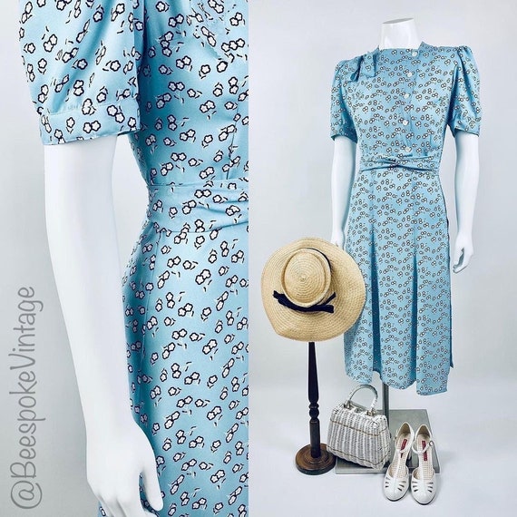 CUSTOM MAKE - Back Wrapping - 1940s Maternity Dre… - image 1