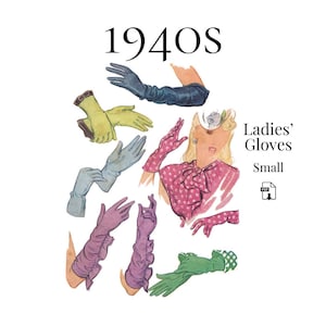 1940年代の婦人用手袋 – 1946年復刻版 PDF パターン #A1188 (Sサイズ)