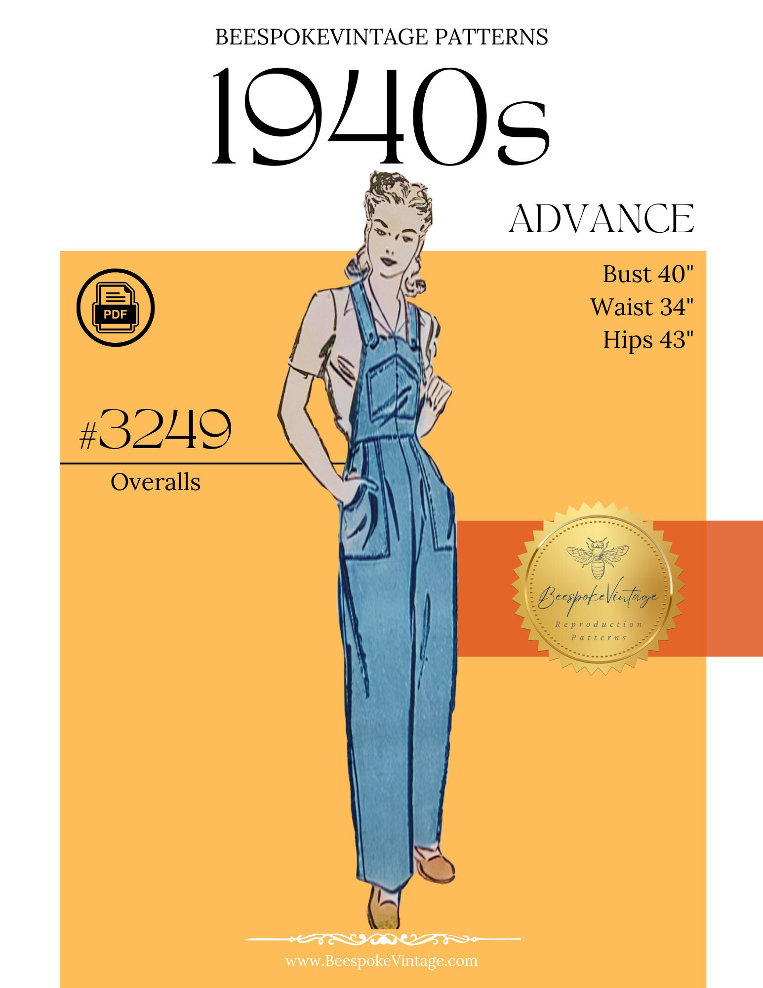 40s Overalls Pattern 