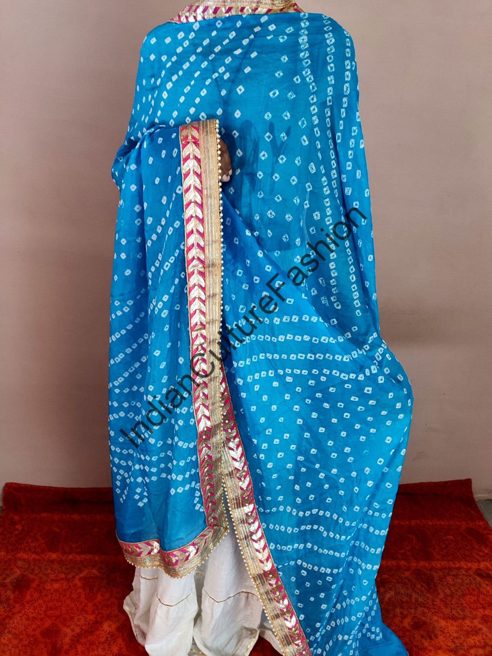 Fashion lace Jaipuri Rajasthani duptta Women Silk | Etsy