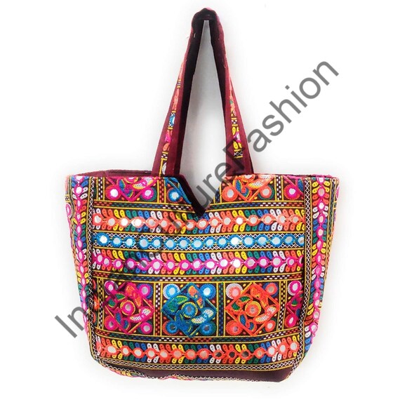 Rajasthani Banjara Tote Bag Indian Silk Embroidery Shoulder | Etsy