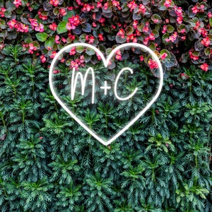 Initials in Heart Neon Sign, Premium Quality Cool Touch, Custom Neon Sign, Wedding Neon Sign, Neon Sign Wedding, Neon Sign Custom
