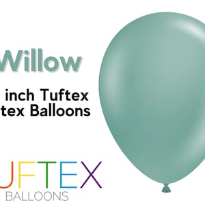 Willow Balloons 17 inch Tuftex Latex, Tuftex Balloons, Green Balloons, Boho, DIY Balloon Garland, Qualtex Balloons, 17in, 17&quot;
