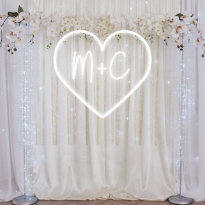 Initials in Heart Neon Sign, Premium Quality Cool Touch, Custom Neon Sign, Wedding Neon Sign, Neon Sign Wedding, Neon Sign Custom