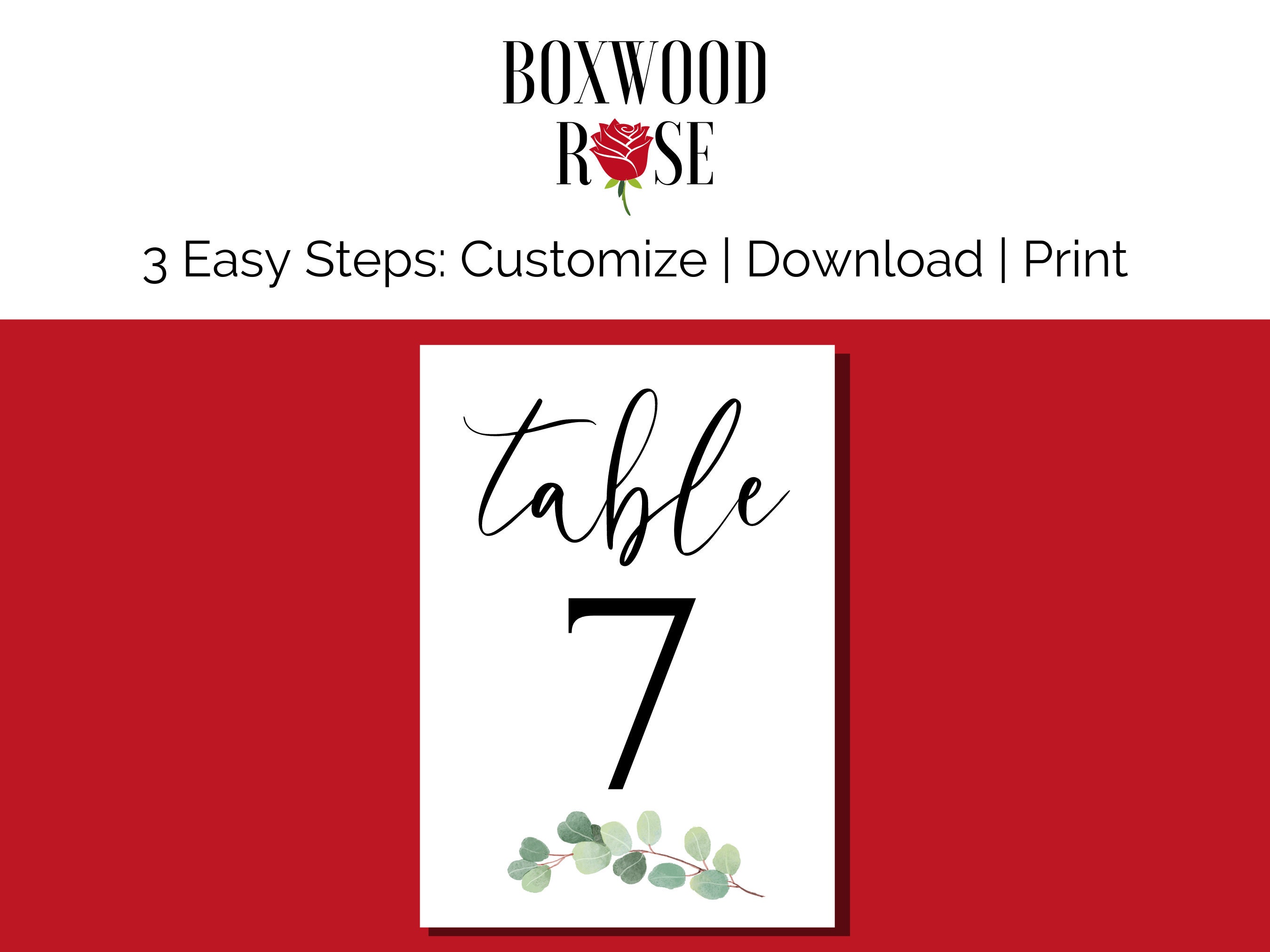 Wedding Table Number Template Modern Design Custom Table - Etsy