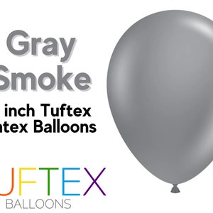 Gray Smoke Balloons 5 inch Tuftex Latex, Tuftex Balloons, Gray Balloons, Boho Balloons, DIY Balloon Garland, Qualtex Balloons, 5in, 5&quot;