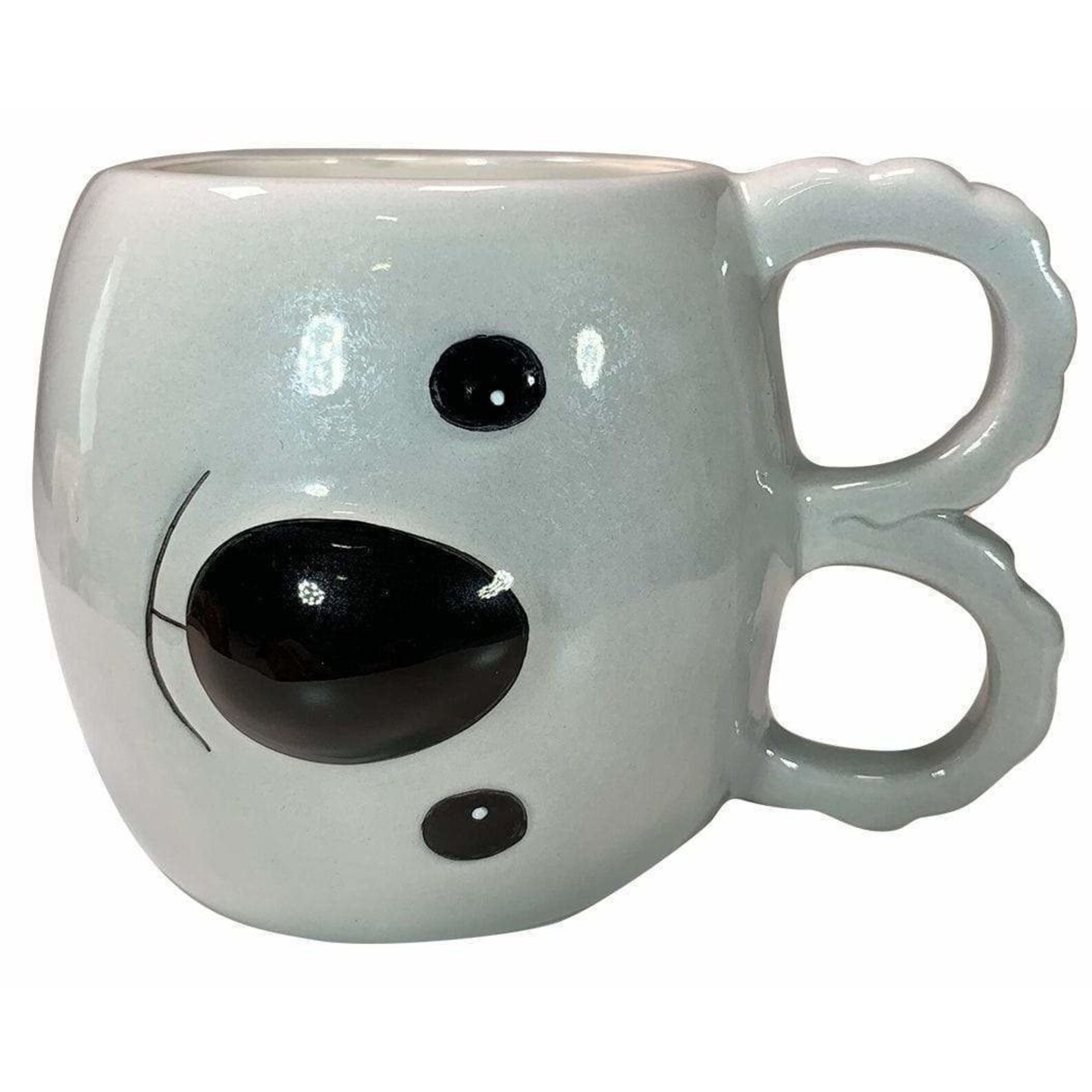 coffee mug with koala bear face and ears as handle