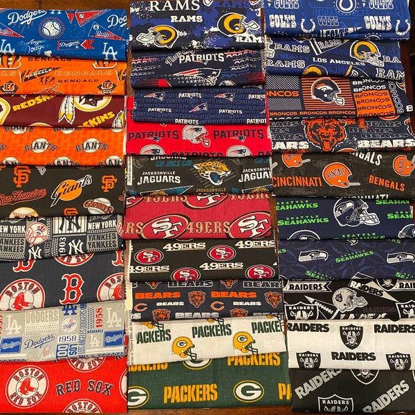 15 swatches lot of various NFL cotton fabric team sports football lot