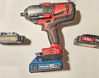 Adaptador de batería para llave de impacto Earthquake de 20 V y 1/2 pulg.: Dewalt, Hercules, Bauer 20 V 64195