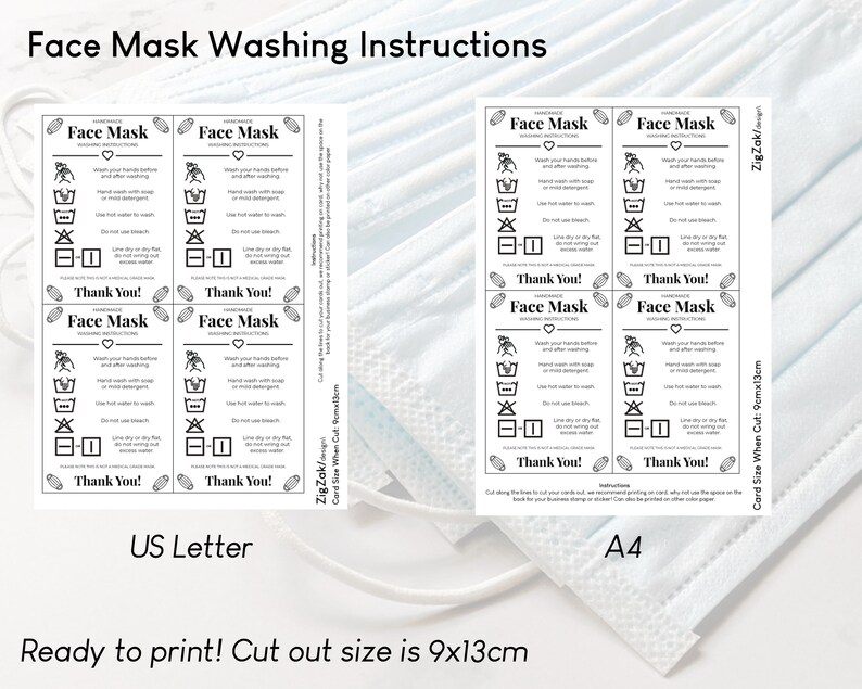 Download Face Mask Washing Instructions Printable Easy Craft Care ...
