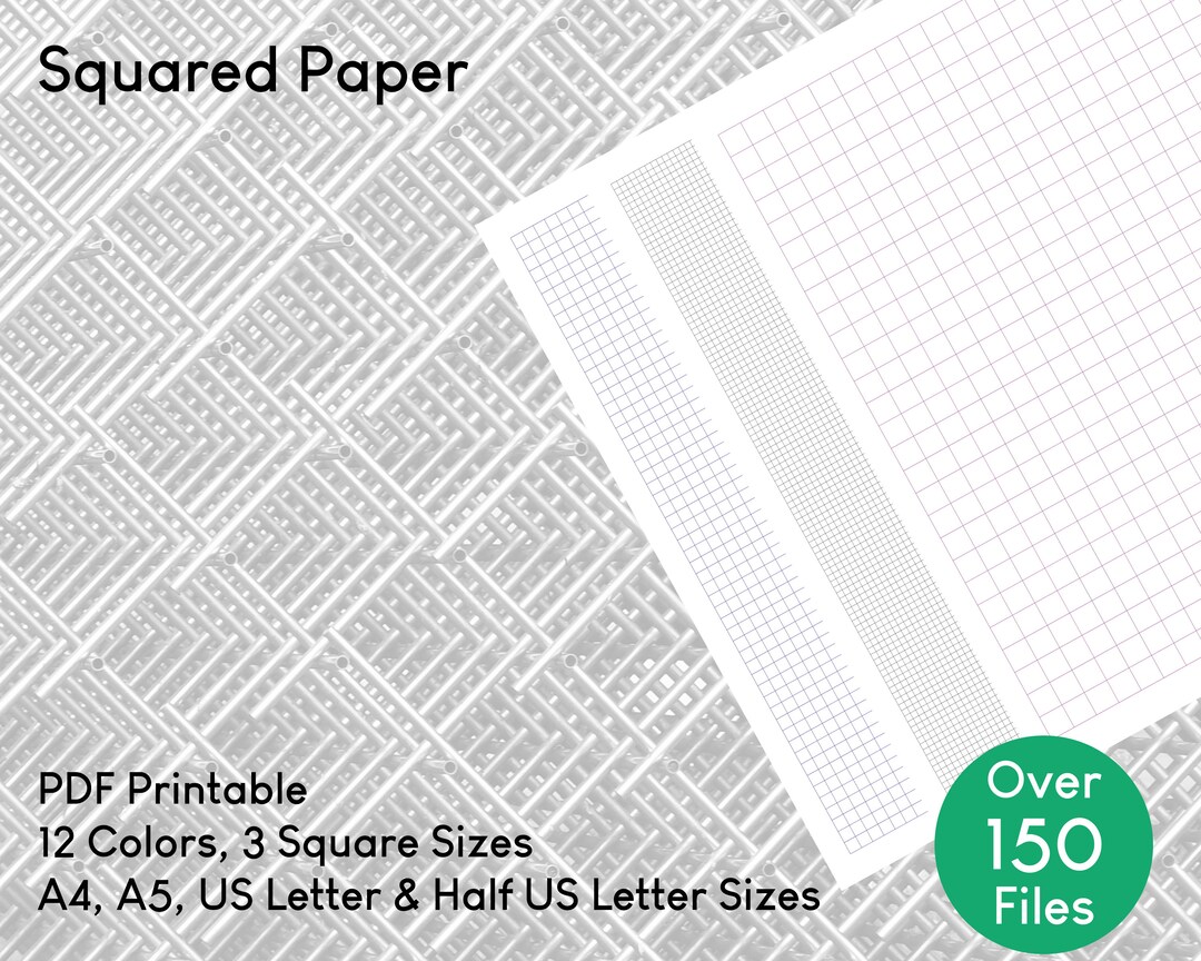 Blank Square Paper Printable Multiple Sizes &amp; Colours PDF Download - Etsy