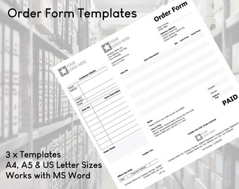 Simple Business Order Form Templates