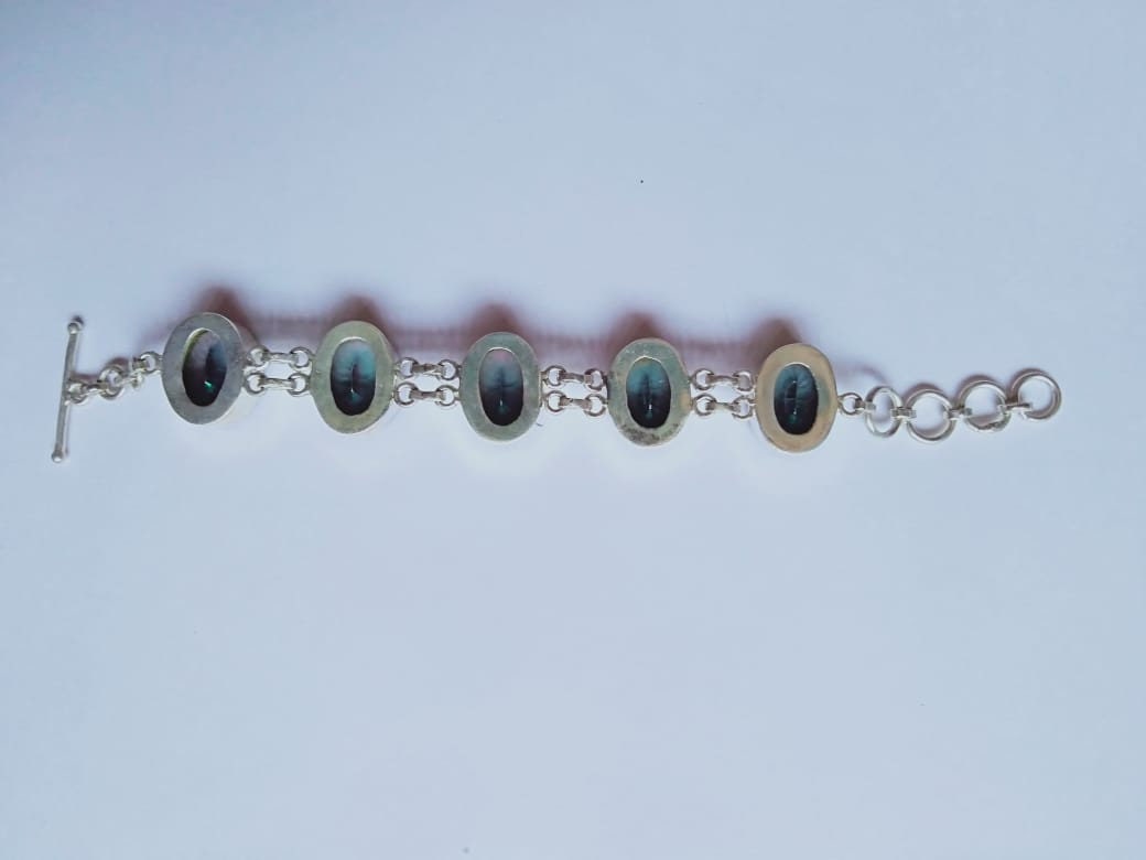 Mystik Rainbow Quartz Bracelet 925 Sterling Silver Boho Etsy UK