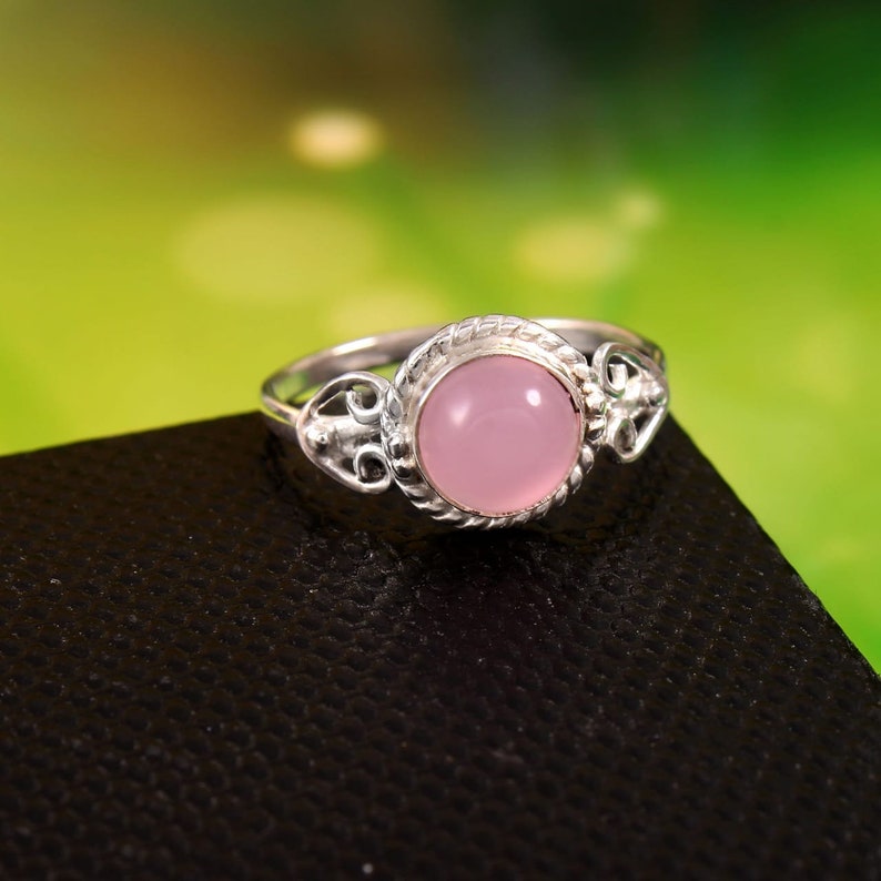 For Women Pink Onyx Gemstone Ring Boho /& Hippie Style Handmade Ring 925 Sterling Silver Ring R1212