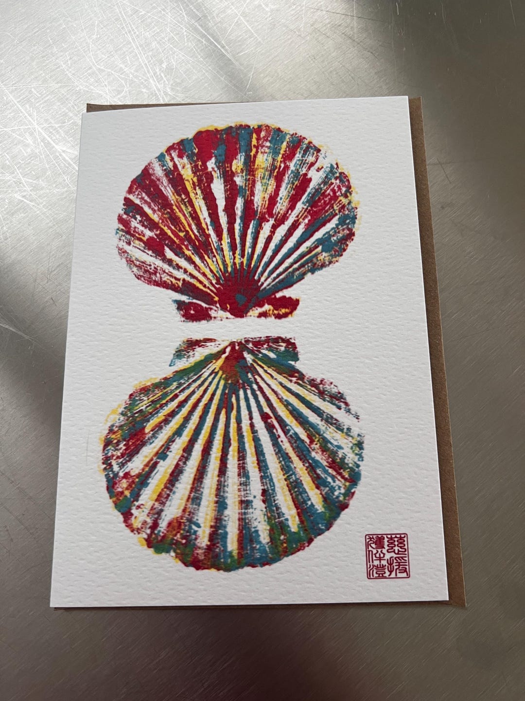 Colorful Shell Card Scallop Shells Greeting Card - Etsy