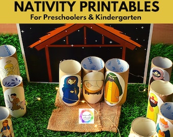 Krippe druckbar, Krippenaktivität, Weihnachten Busy Book, Vorschuldrucke, Weihnachtskrippe für Kinder, Lernaktivitäten