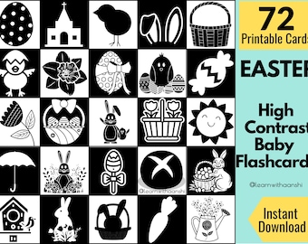 Easter Baby Flashcards | High Contrast Sensory, Infant Stimulation (PDF)