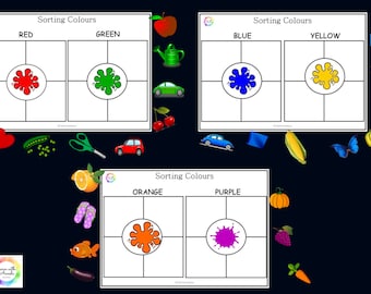 Color Sorting Worksheet | Color Matching | Pre Schooler | Busy book | Home School