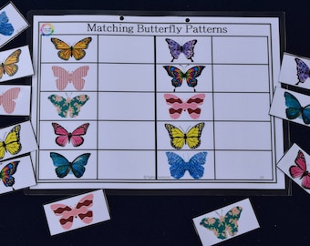 Butterfly Pattern Matching Worksheets| Matching| Patterns|  Printable Activities for Preschoolers| Homeschool Learning