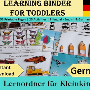 German Busy Book for Children | Bilingual Printable Learning binder, Preschool activities, Homeschool learning | German