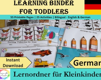 German Busy Book for Children | Bilingual Printable Learning binder, Preschool activities, Homeschool learning | German