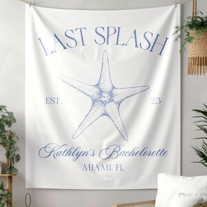 Vollständig individueller Bachelorette Party Wandteppich, Strand Bachelorette Dekorationen, Cocktail-Party Banner, Küsten Bachelorette, Bach Club Zeichen.
