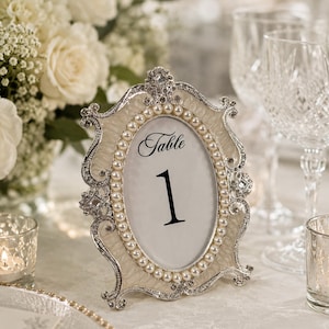 Luxury Opulent Baroque Elegant Custom Vintage Wedding Table Number Sign, Personalized Luxe Wedding Table Signage