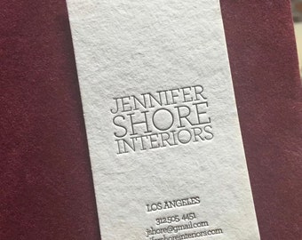 Custom Letterpress Business Cards: Textured Cotton Paper, Logo Design