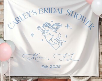 Custom Bachelorette Party Tapestry: Fabric Engagement Backdrop
