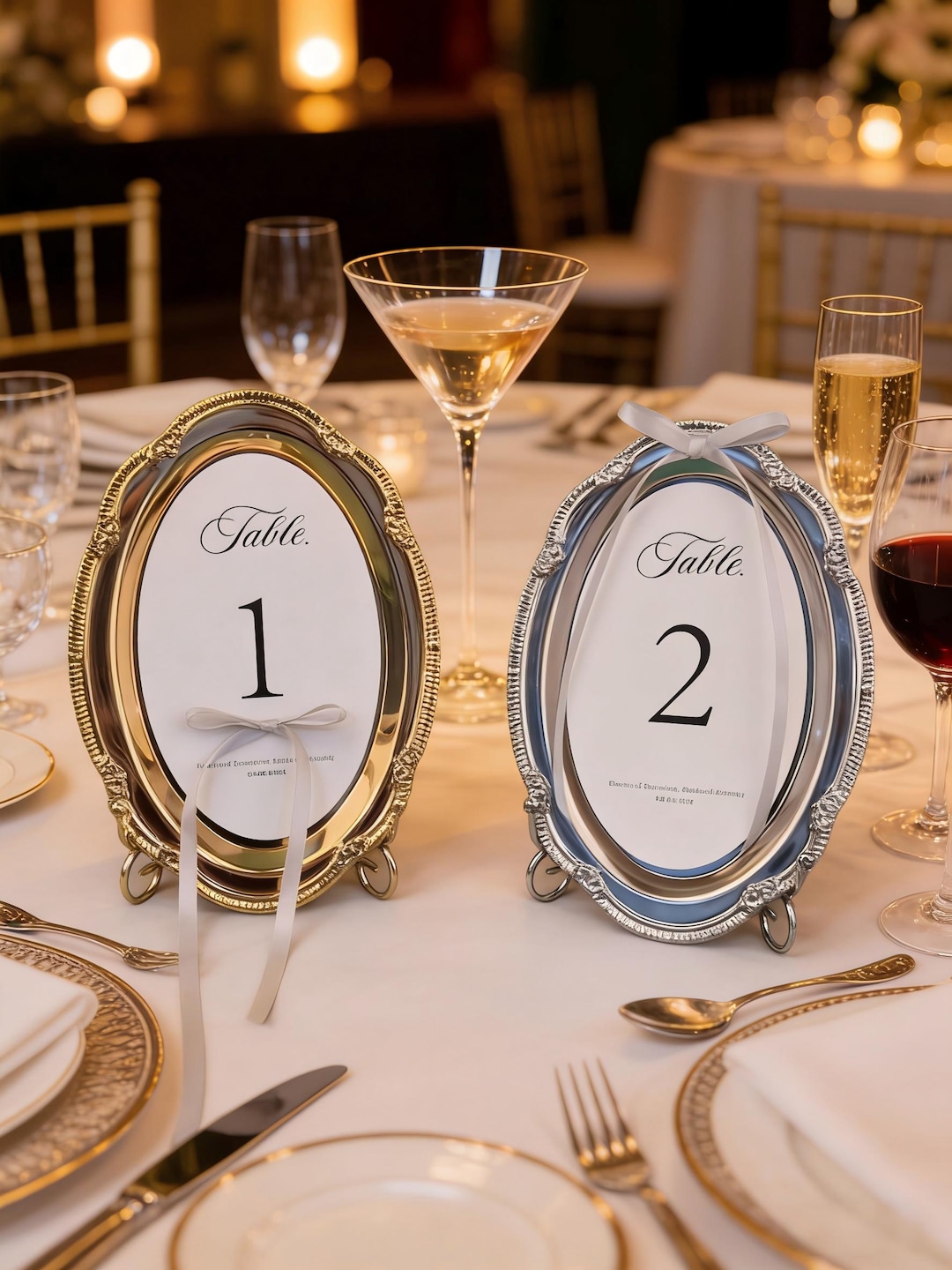 T In Numbers Vintage Oval Tin Table Numbers | Antique Lace Metal Plates | Custom ...