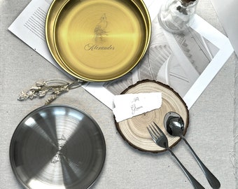Personalized Stainless Steel Plate，Stainless Steel Plate，Laser Engraving Of words Or Patterns，Personalized Grilling Plate