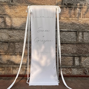 Custom wedding sign,Personalized Fabric Wedding Sign，Boho Wedding，Guest entry sign，Modern Wedding Welcome Sign