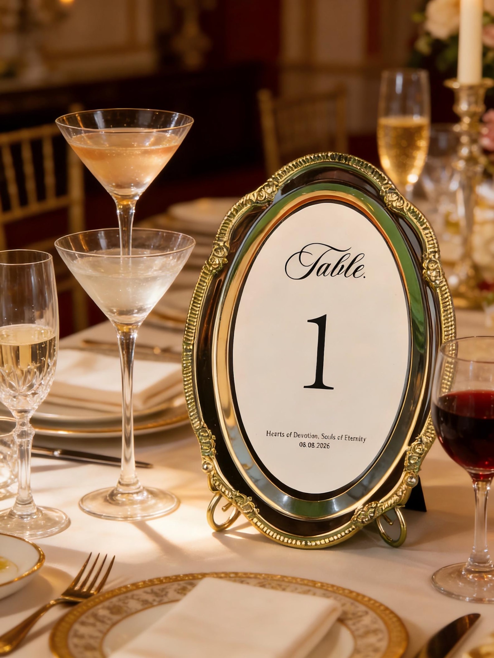 T In Numbers Vintage Oval Tin Table Numbers | Antique Lace Metal Plates | Custom ...