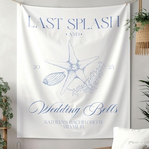 Vollständig individueller Bachelorette Party Wandteppich, Strand Bachelorette Dekorationen, Cocktail-Party Banner, Küsten Bachelorette, Bach Club Zeichen.