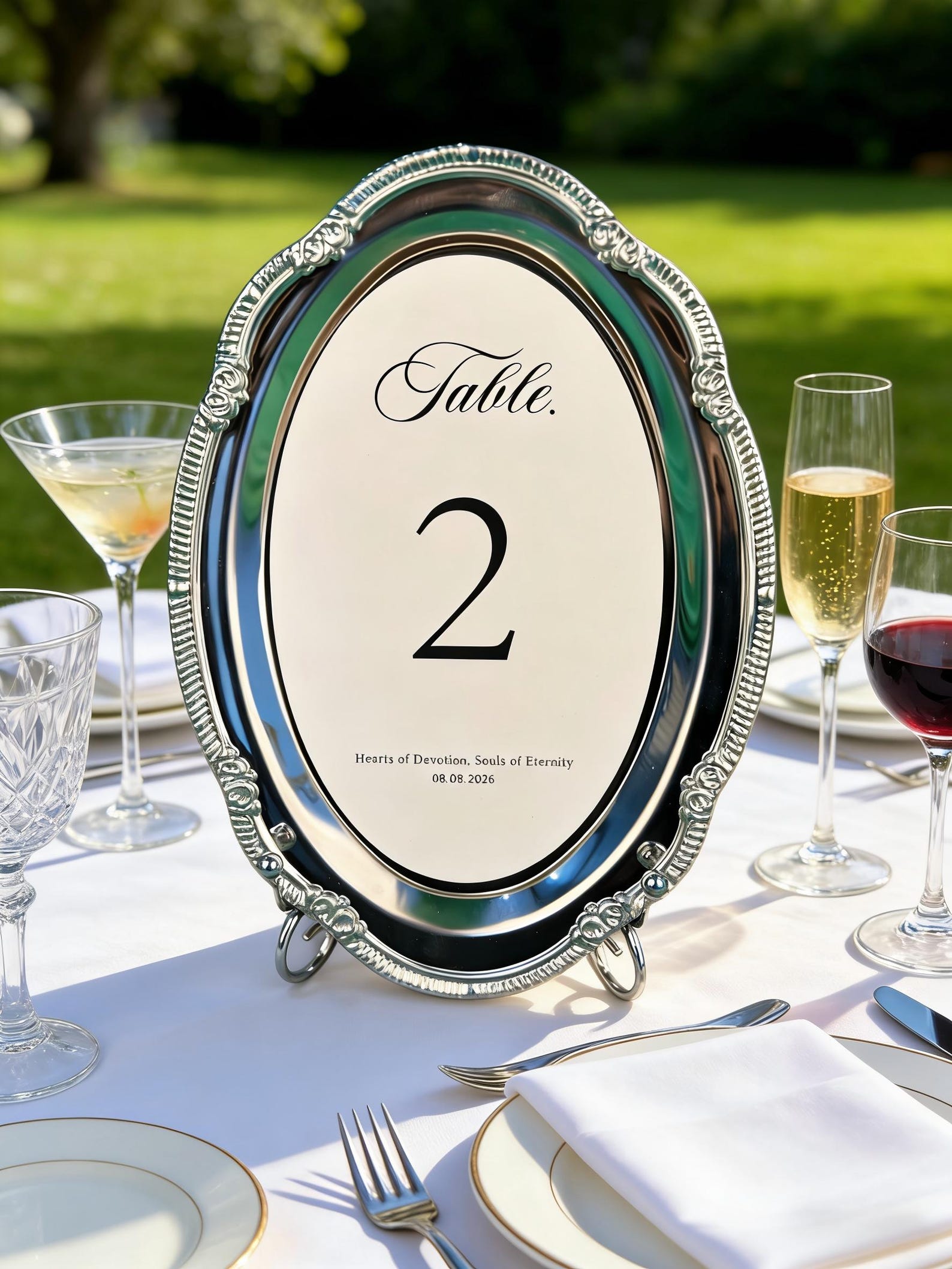 T In Numbers Vintage Oval Tin Table Numbers | Antique Lace Metal Plates | Custom ...
