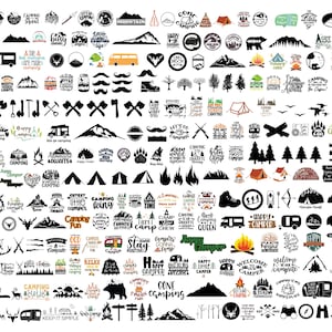 ¡716 archivos! Paquete SVG de camping, SVG de camping, PNG de camping, descarga instantánea, SVG de aventura, descarga digital, clip art de camping, SVG de fogata